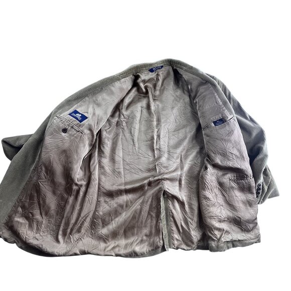 Stafford Corduroy Blazer Jacket Mens Size 44S Tan Beige 2 Button Sport Coat VTG - Picture 6 of 14